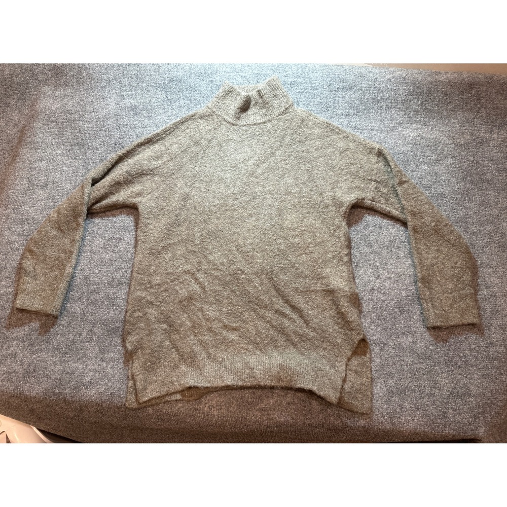 Abercrombie & Fitch Men's S Turtleneck Quarter Zip Sweater Brown Knit